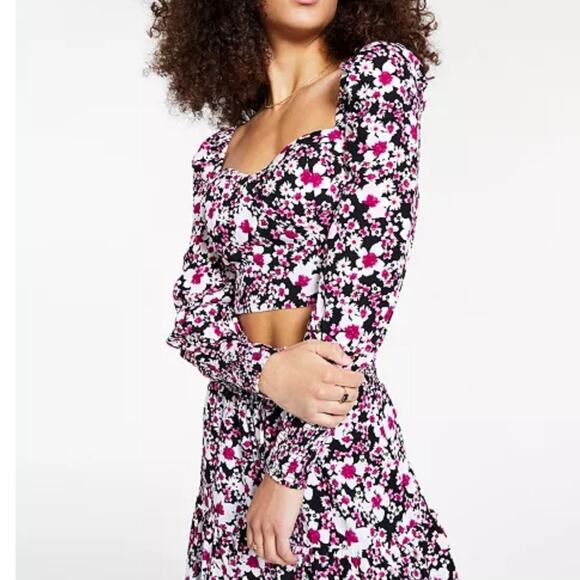 Bar III Floral Print Bustier Blouse Crop Top Size S - Picture 6 of 6